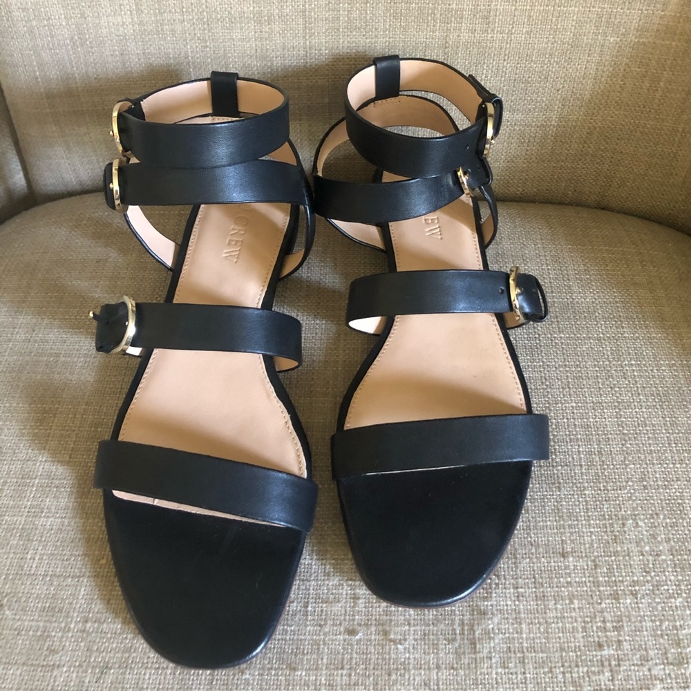 JCrew Leather Strappy Flats